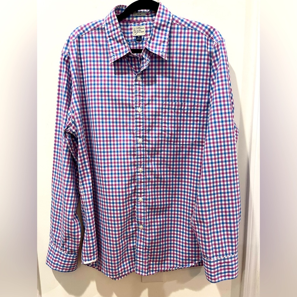 J. Crew Multicolor Checkered Button Down Shirt - image 1